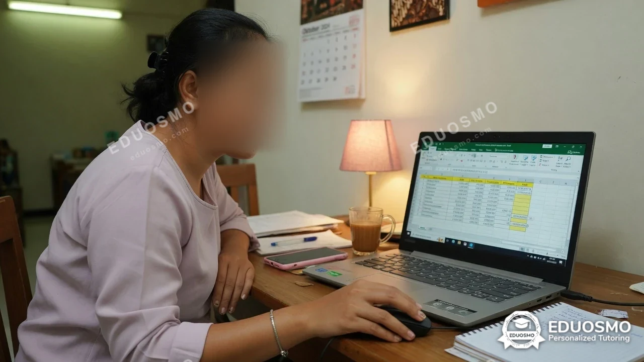 Tutor Eduosmo mendampingi siswa belajar microsoft office di Bandung
